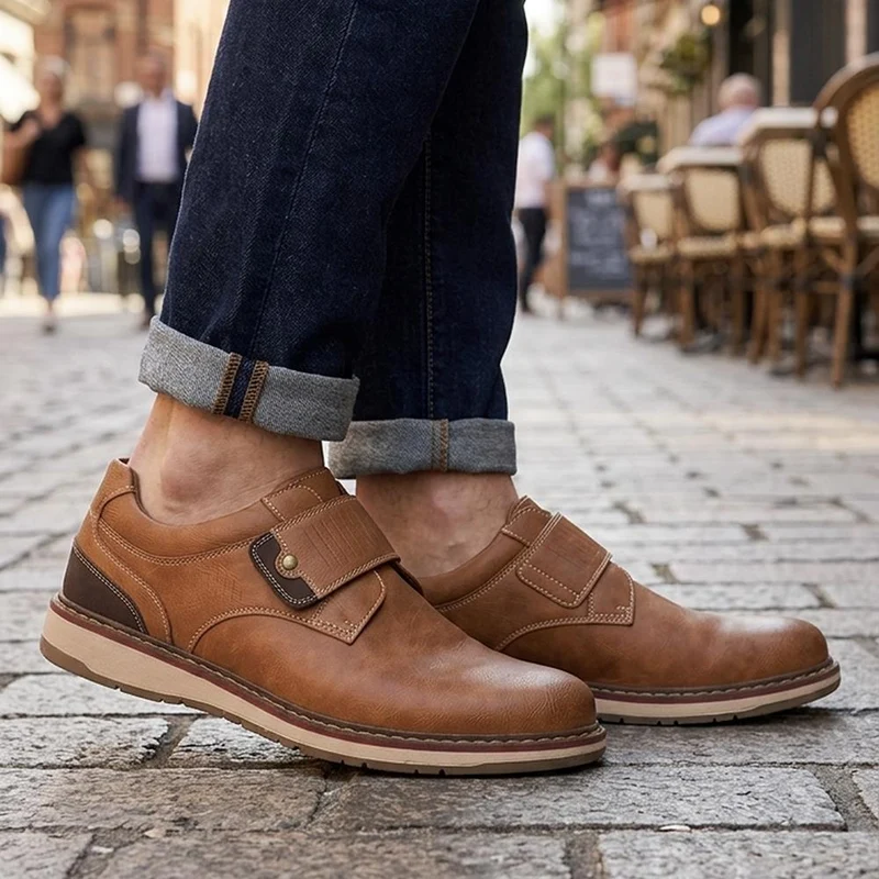 Adjustable Fit Comfy Monk Shoes - XINGH44008 / 330 037 - Tan