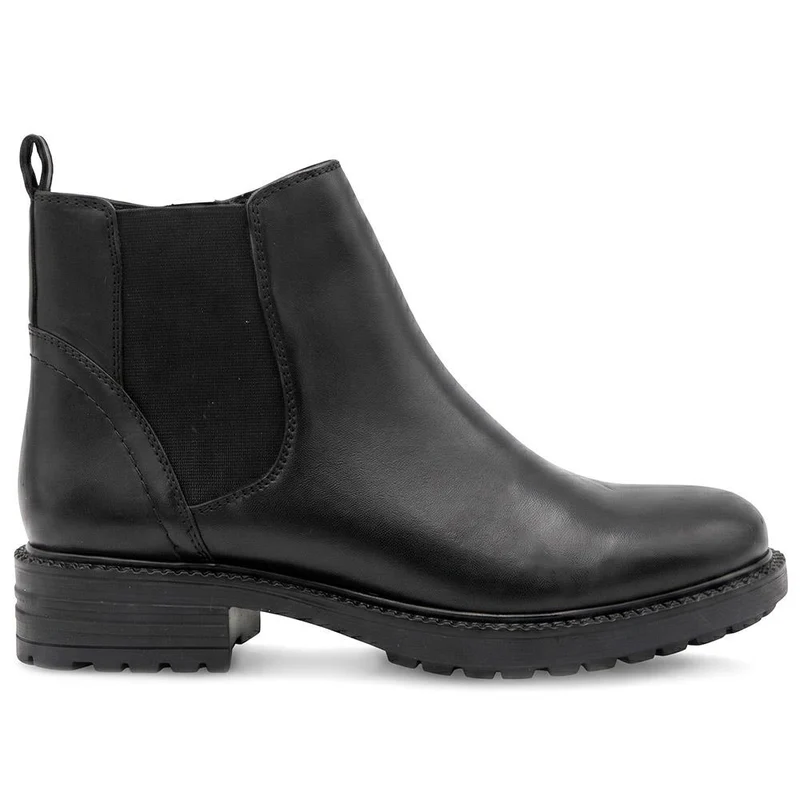 Smart Leather Block Heel Chelsea Boots - MINTL44005 / 330 078 - Black