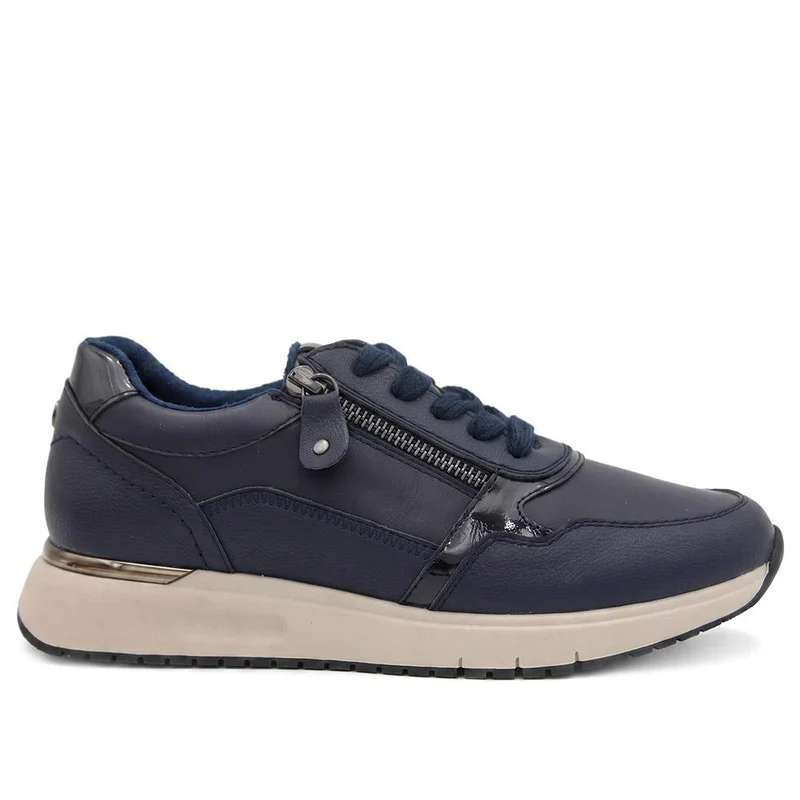 Lightweight Zip & Lace Fasten Trainers - WBINS44043 / 329 606 - Navy