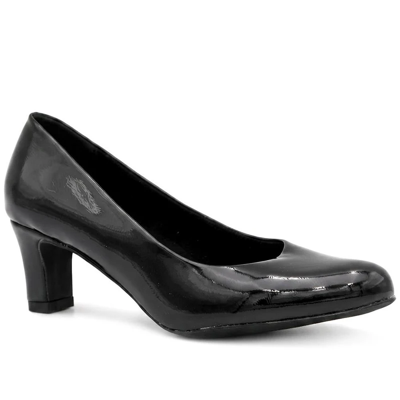 Elegant Stacked Heel Court Shoes - WBINS44018 / 330 013