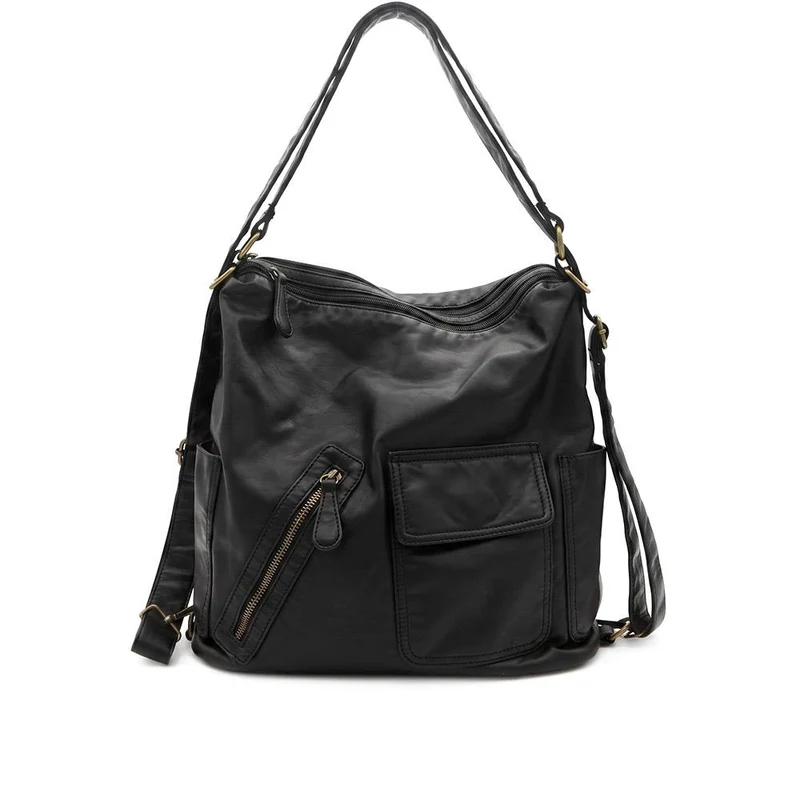 Multi Pocket Fashionable Daily Backpack - WAHT44000 / 330 061 - Black