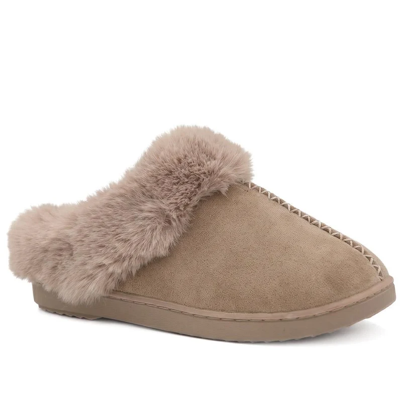 Luxury Faux Fur Lined Mule Slippers - GALOP44003 / 330 002