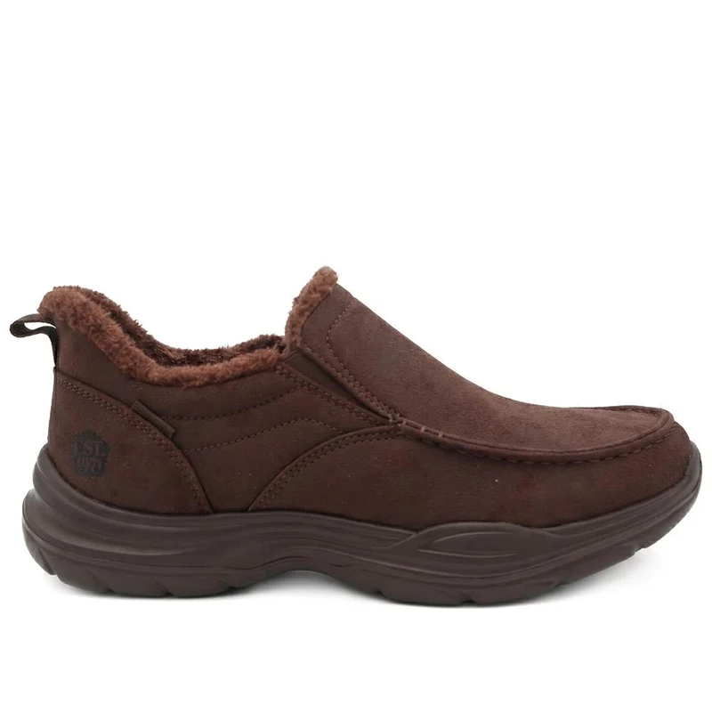 Easy Step In Wide Fit Faux Fur Lined Slippers - BOJIE44008 / 330 154 - Brown