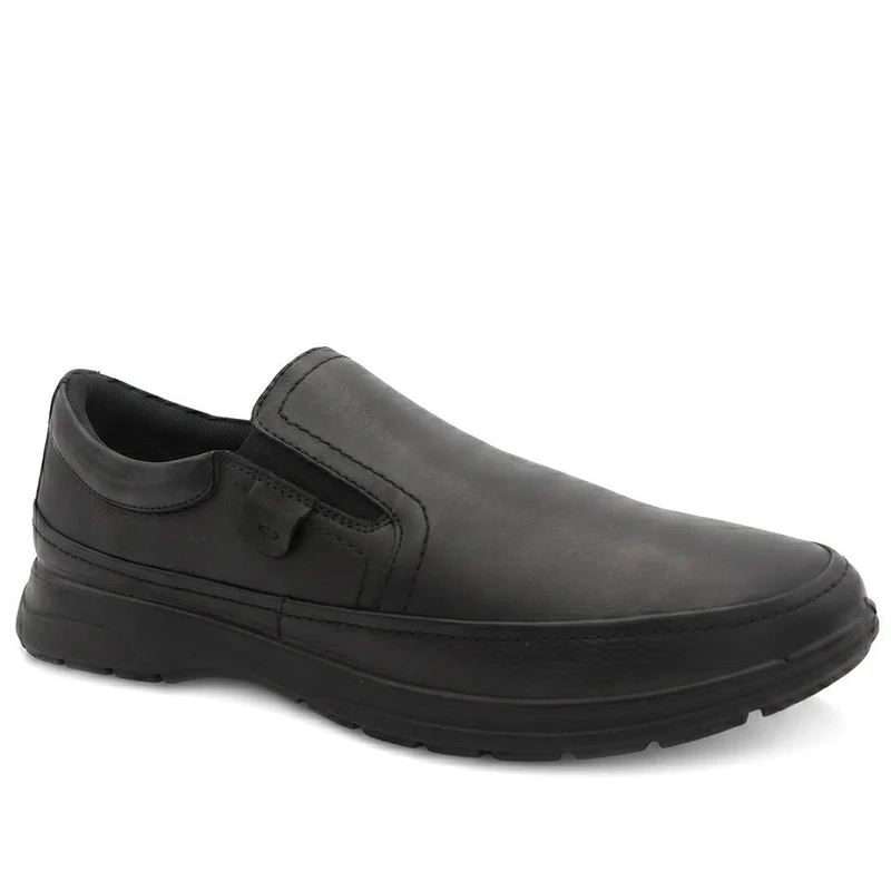 Wide Fit Leather Elastic Fit Slip On Shoes - PADDDIN44007 / 330 099