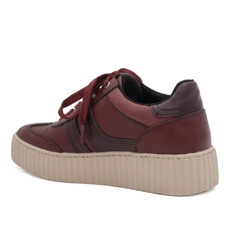 Bellissimo Chunky Lace Wedge Trainers - BELWBIN44093 / 330 234 - Burgundy