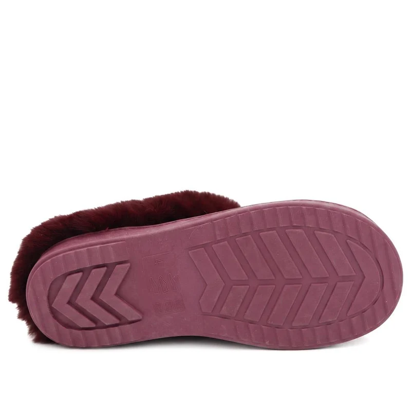 Luxury Faux Fur Lined Mule Slippers - GALOP44003 / 330 002 - Rasberry
