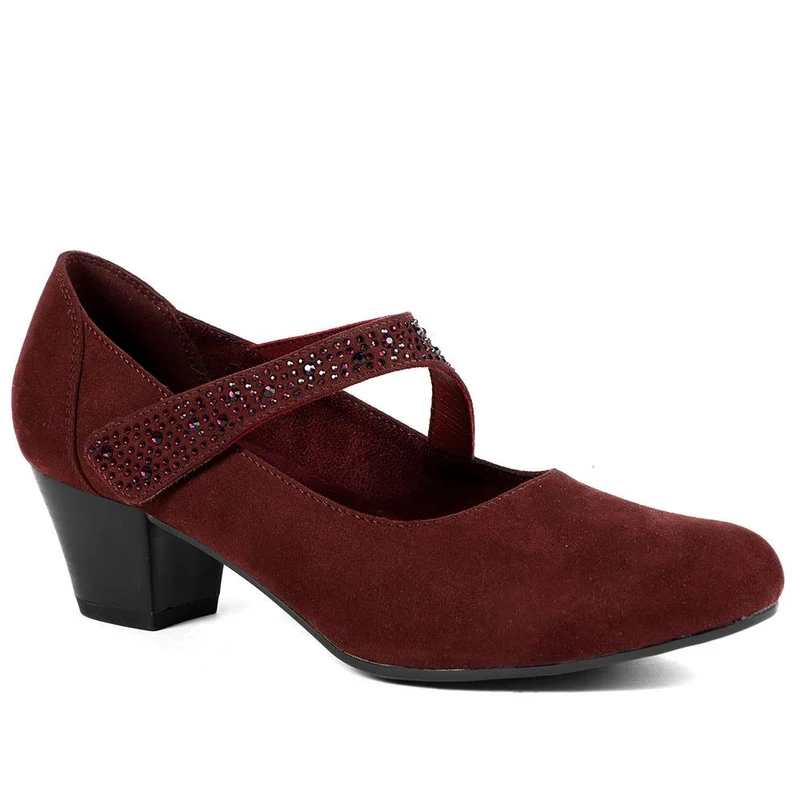 Wide fit Cone Heeled Mary Janes - PLAN40030 / 326 845 - Bordeaux