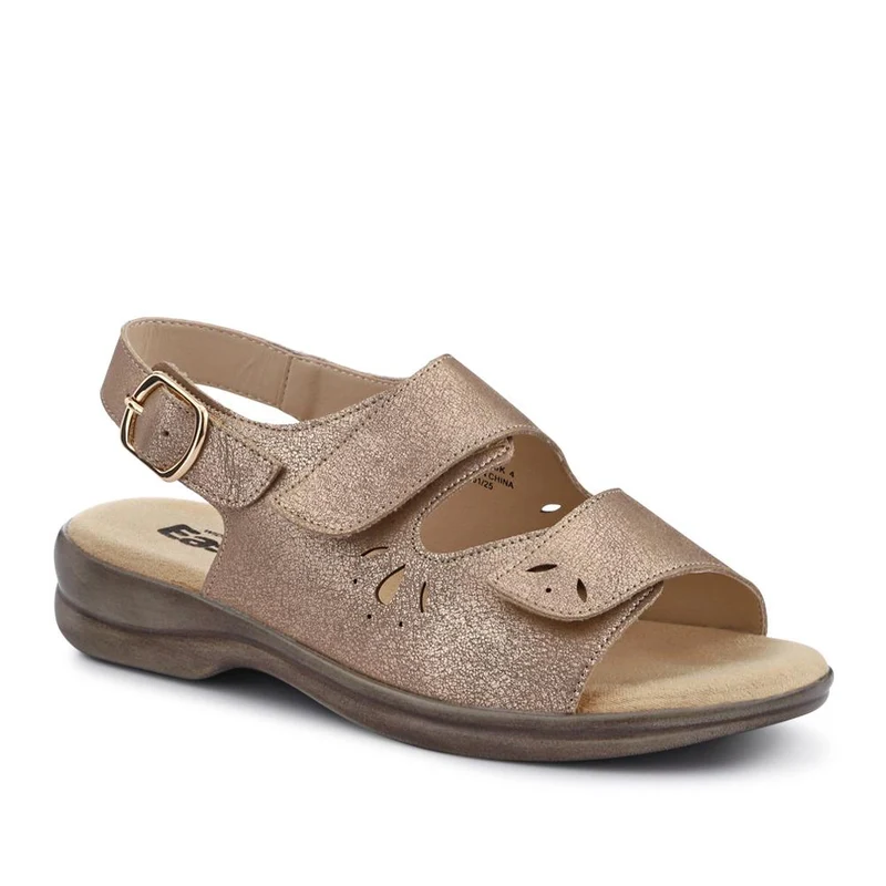 Extra-Wide Fit Adjustable Slingback Sandals - DIVINA / 321 458 - Gold