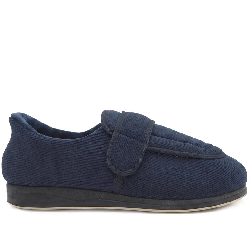 EasyFit Extra Wide Touch Fasten Slippers - JEREMY / 330 322 - Navy