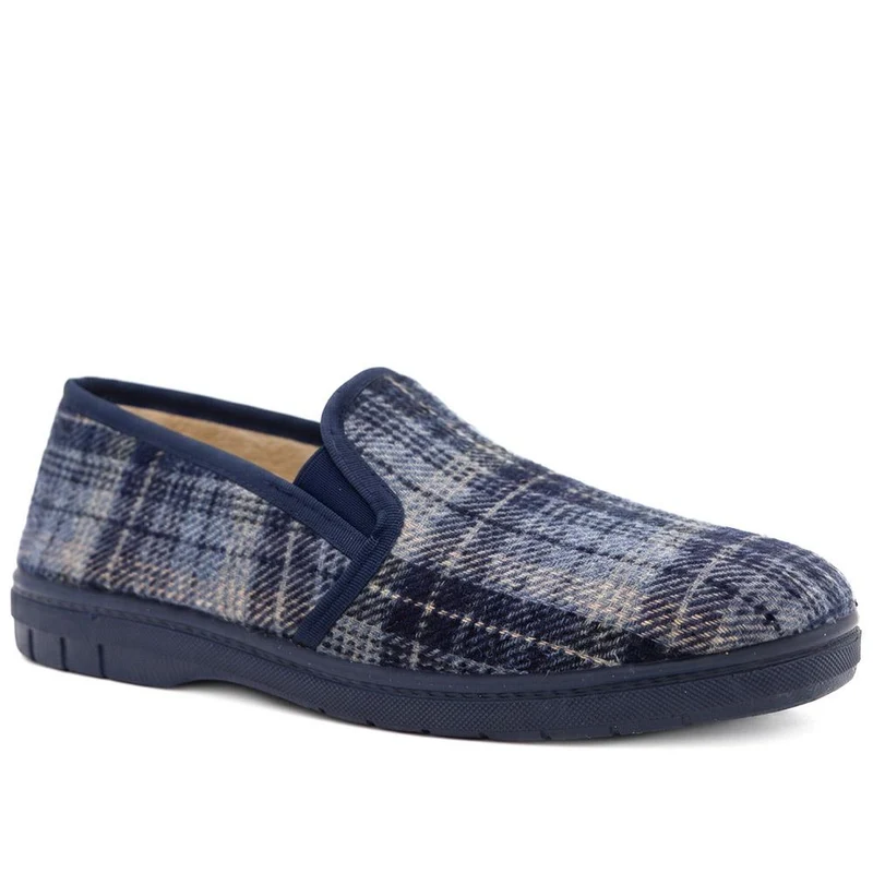 Warm Lined Tartan Full Slippers - BONAD44005 / 330 303