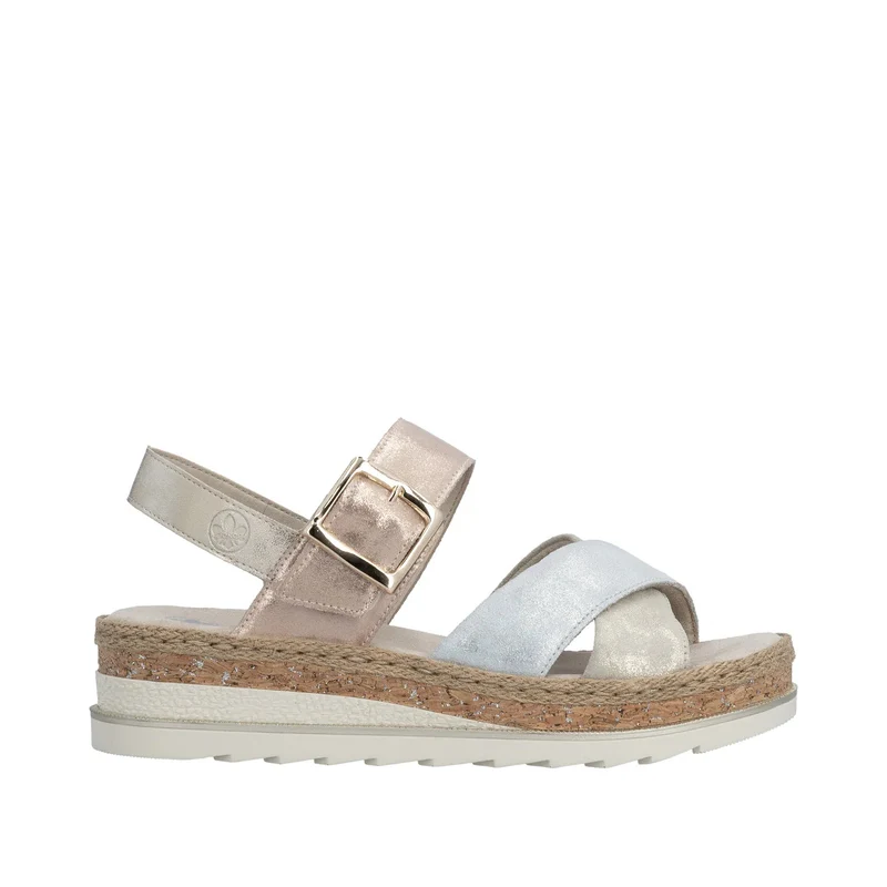 Rieker Damen-Keilsandalen | Metallic