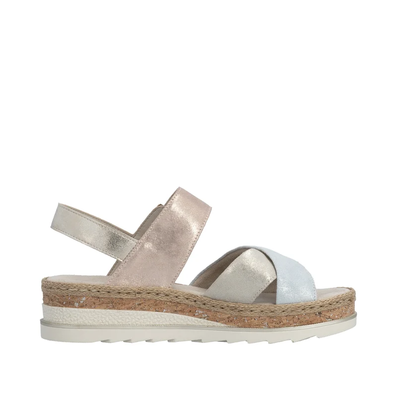 Rieker Damen-Keilsandalen | Metallic