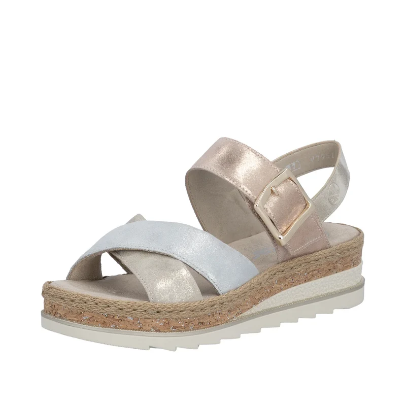 Rieker Damen-Keilsandalen | Metallic