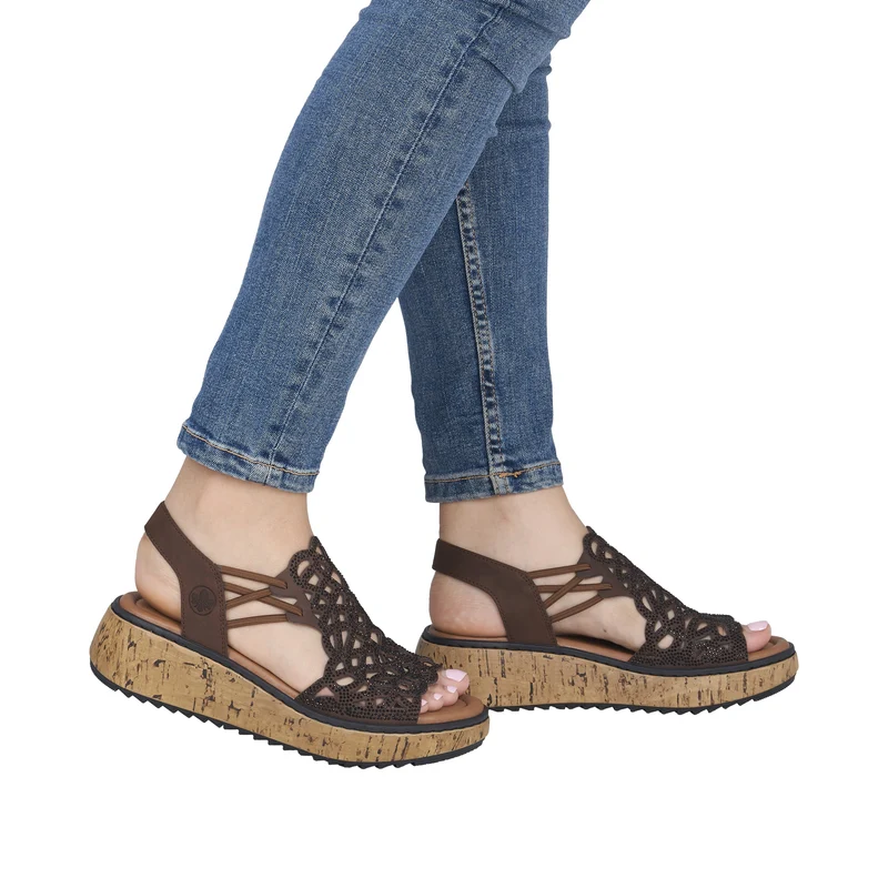 Rieker Damen-Keilsandalen | Braun