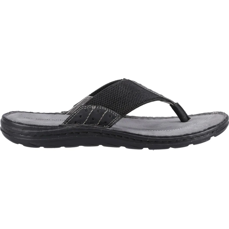 Hush Puppies Alan Zehenstegsandale für Herren | Schwarz