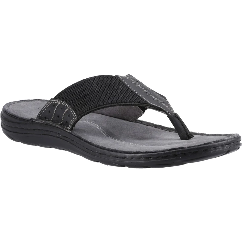 Hush Puppies Alan Zehenstegsandale für Herren | Schwarz