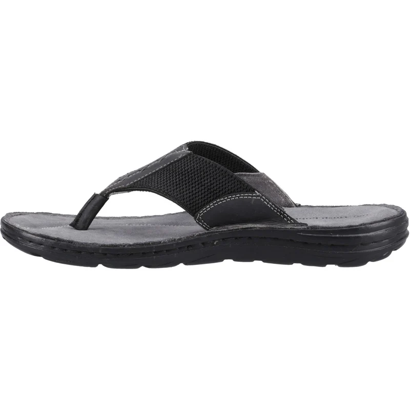 Hush Puppies Alan Zehenstegsandale für Herren | Schwarz