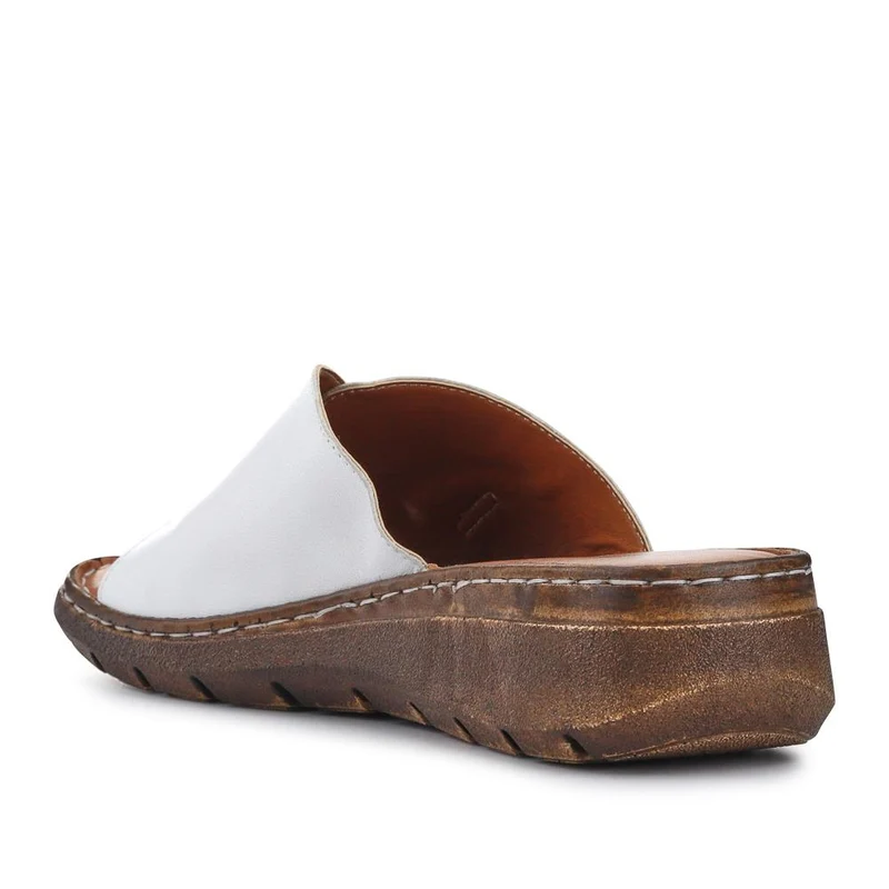 Cushioned Leather Mules - LUCK41009 / 327 392 - White