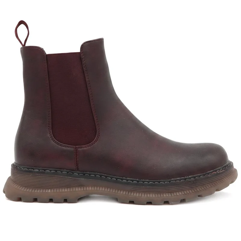 Slip On Chelsea Boots W/ Side Zip - LECHE44011 / 329 750 - Burgundy