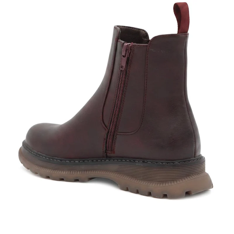 Slip On Chelsea Boots W/ Side Zip - LECHE44011 / 329 750 - Burgundy