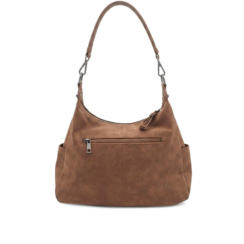 Zip-Pocketed Handbag - WAHT41004 / 327 416 - Brown