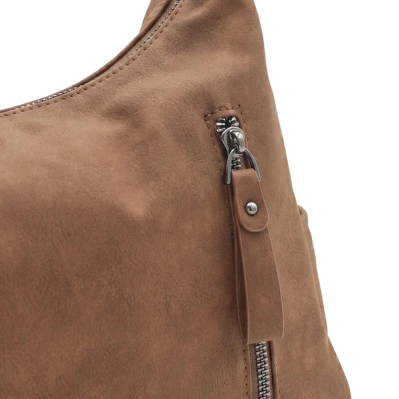 Zip-Pocketed Handbag - WAHT41004 / 327 416 - Brown