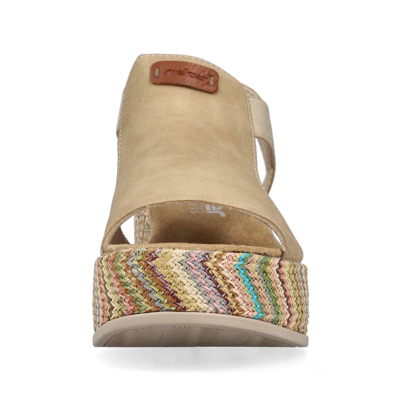 Rieker Damen-Plateausandalen mit Keilabsatz | Beige