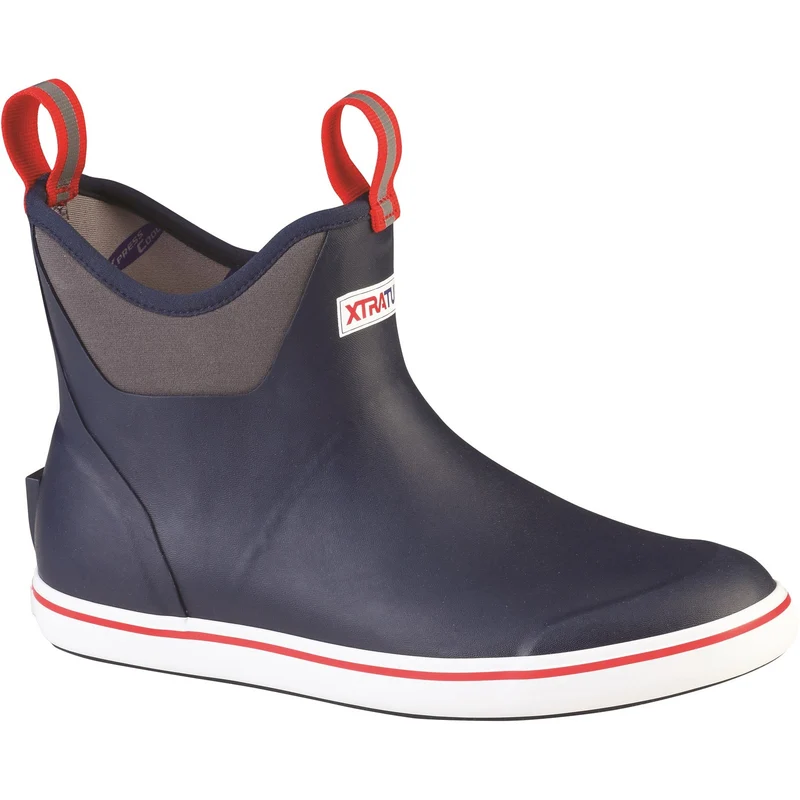 Xtratuf Herren-Ankle-Deckstiefel | Marineblau/Rot