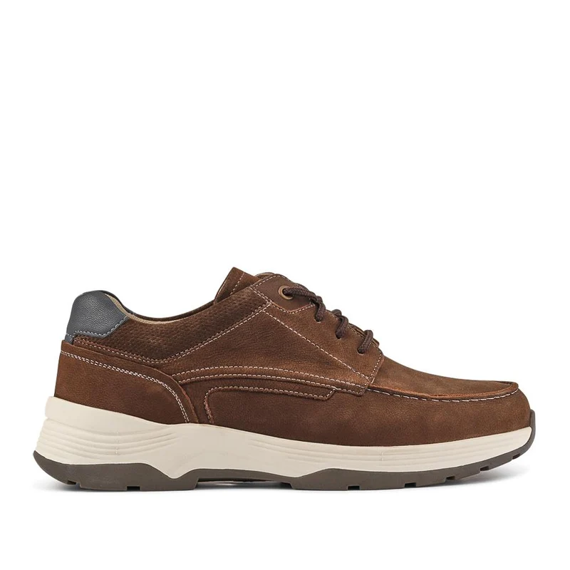 Extra-Wide Leather Casual Shoes - KRISTOPH / 326 962 - Brown