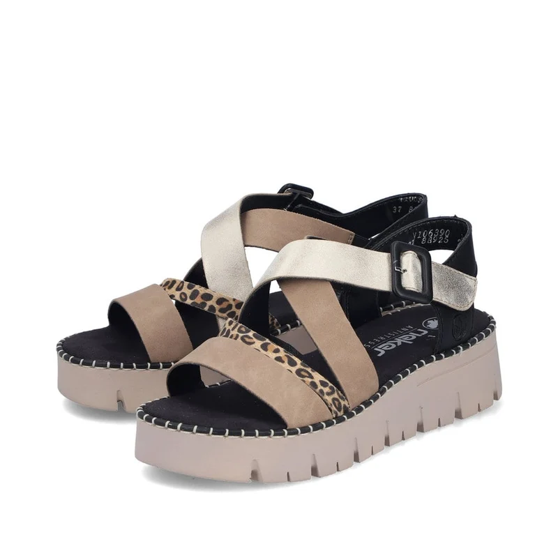 Rieker Damen-Keilsandalen | Schwarz