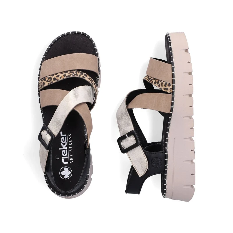 Rieker Damen-Keilsandalen | Schwarz