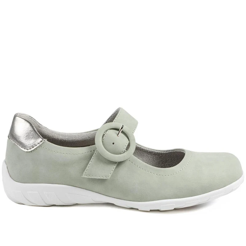 Casual Buckle Fasten Mary Janes - WBINS43015 / 328 824 - Sage