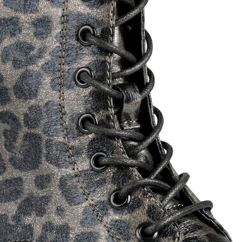 Lace Up Ankle Boots With Warm Lining - WBINS44000 / 329 764 - Leopard