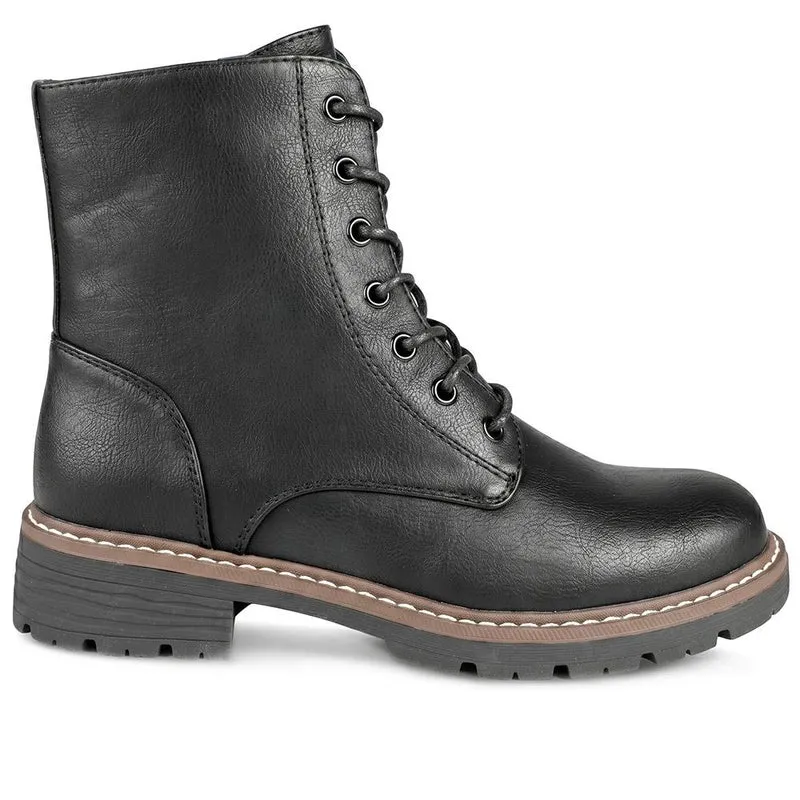 Lace Up Ankle Boots With Warm Lining - WBINS44000 / 329 764 - Black