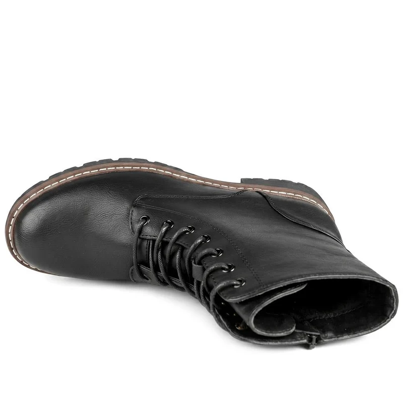 Lace Up Ankle Boots With Warm Lining - WBINS44000 / 329 764 - Black