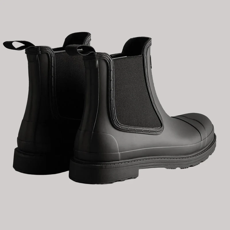 Hunter Männer Kommando Chelsea Gummistiefel | Schwarz