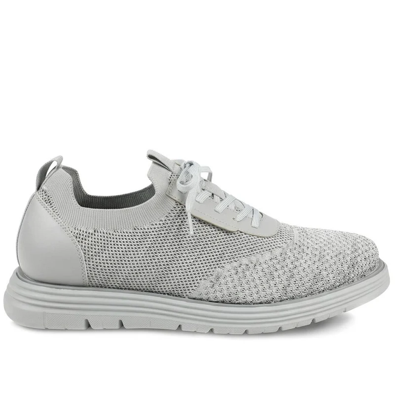 Knitted-Upper Lace-Up Shoes - XINGH41000 / 327 533 - Grey