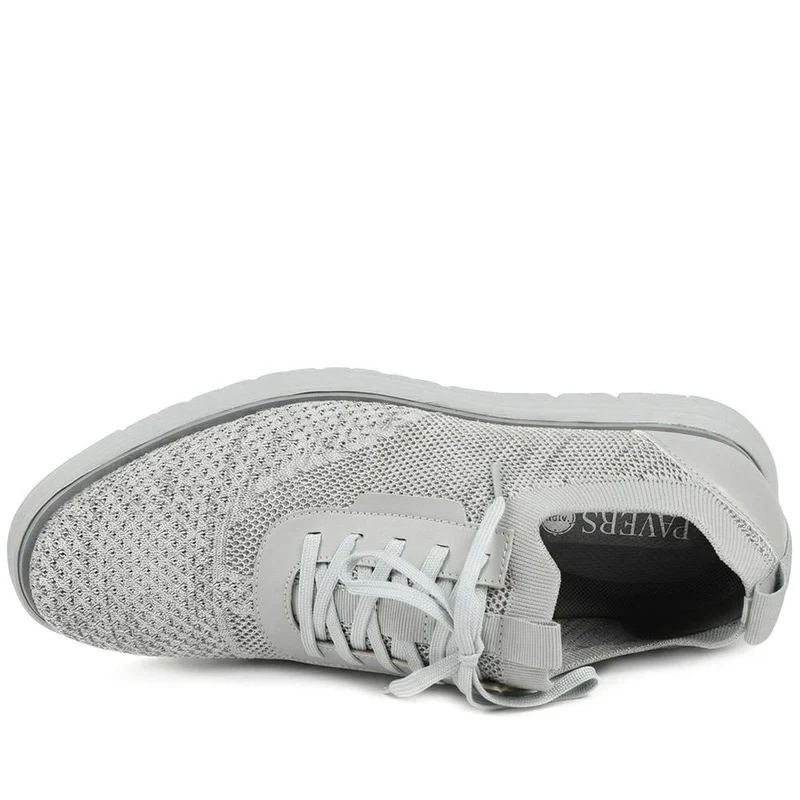 Knitted-Upper Lace-Up Shoes - XINGH41000 / 327 533 - Grey
