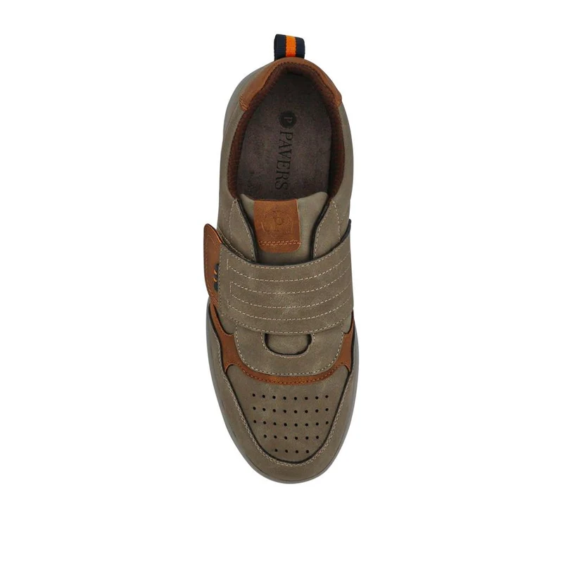 Wide-Fit Touch-Fasten Comfort Shoes - GANG41014 / 327 577 - Khaki