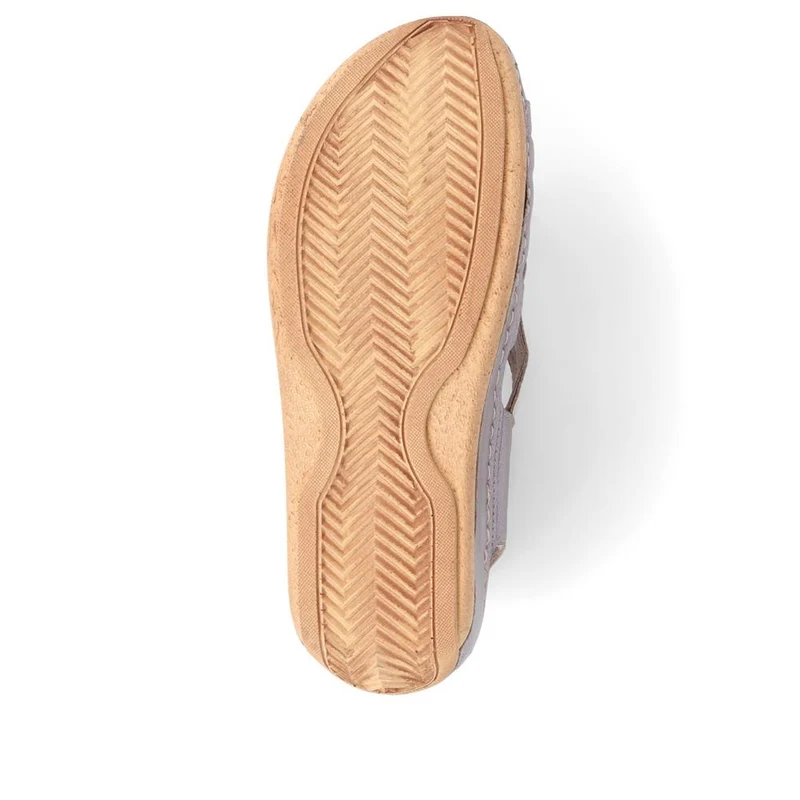 Soft Leather Slip-On Sandals - KARY39009 / 325 512 - Metallic Multi