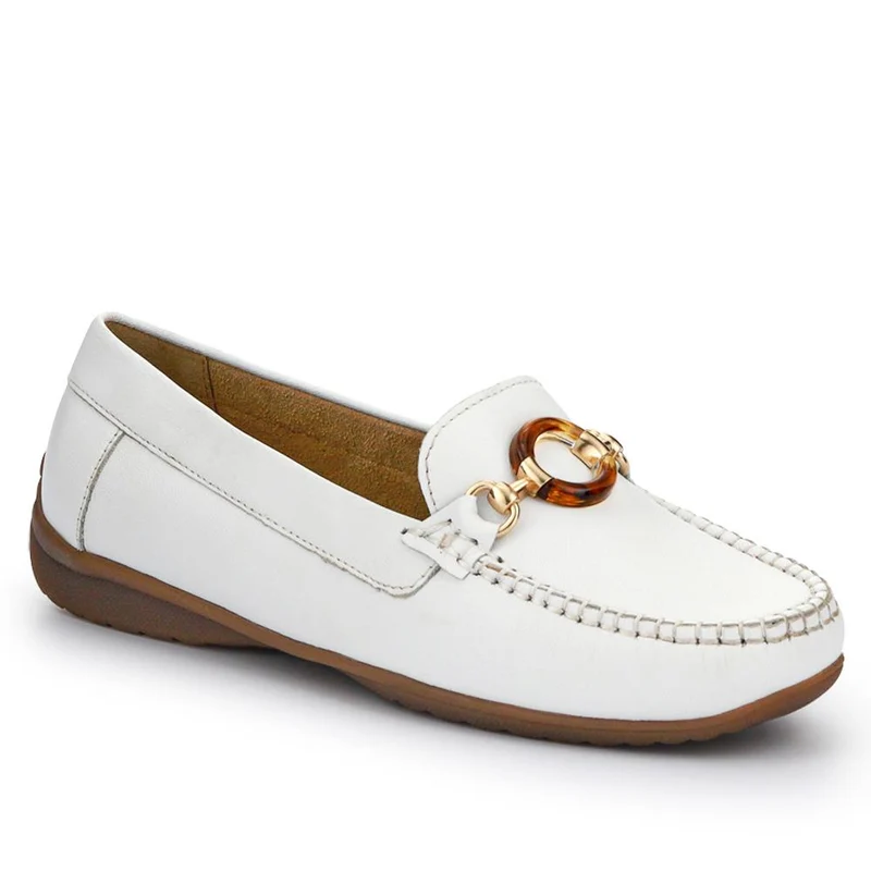 Cushioned Leather Moccasins - NAP41000 / 327 011 - White