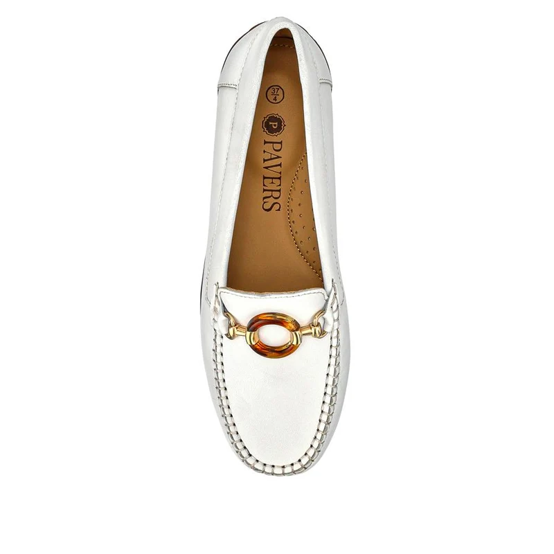 Cushioned Leather Moccasins - NAP41000 / 327 011 - White