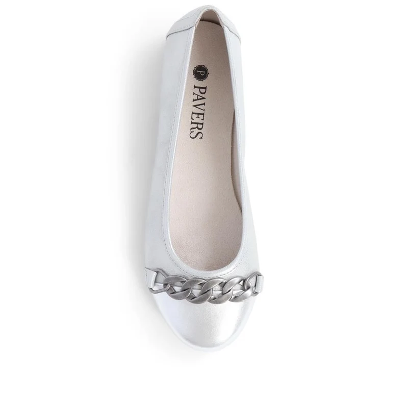 Slip-On Smart Ballet Pumps - JANSP38001 / 324 092 - Silver