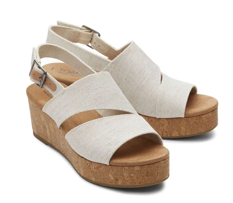 TOMS Claudine Keilsandalen für Damen – Naturmetallic