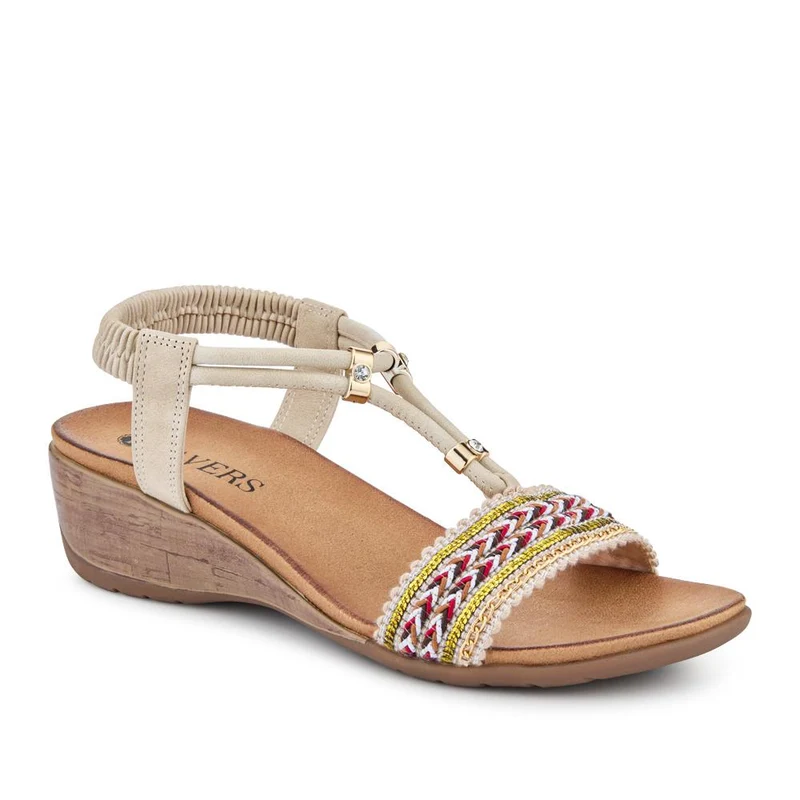 Lightweight Elasticated Wedge Sandals - BAIZH41040 / 327 415