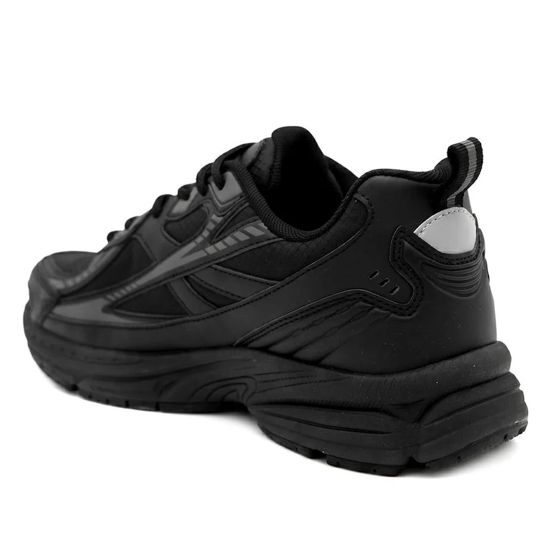 Wide Fit Rugged Lace Up Trainers - BOJIE44011 / 330 189 - Black-Black