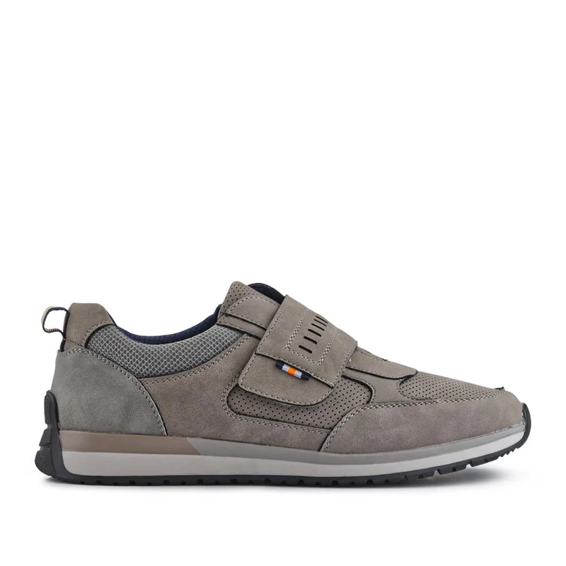 Wide Fit Touch Fasten Trainers - GANG41011 / 327 572 - Grey