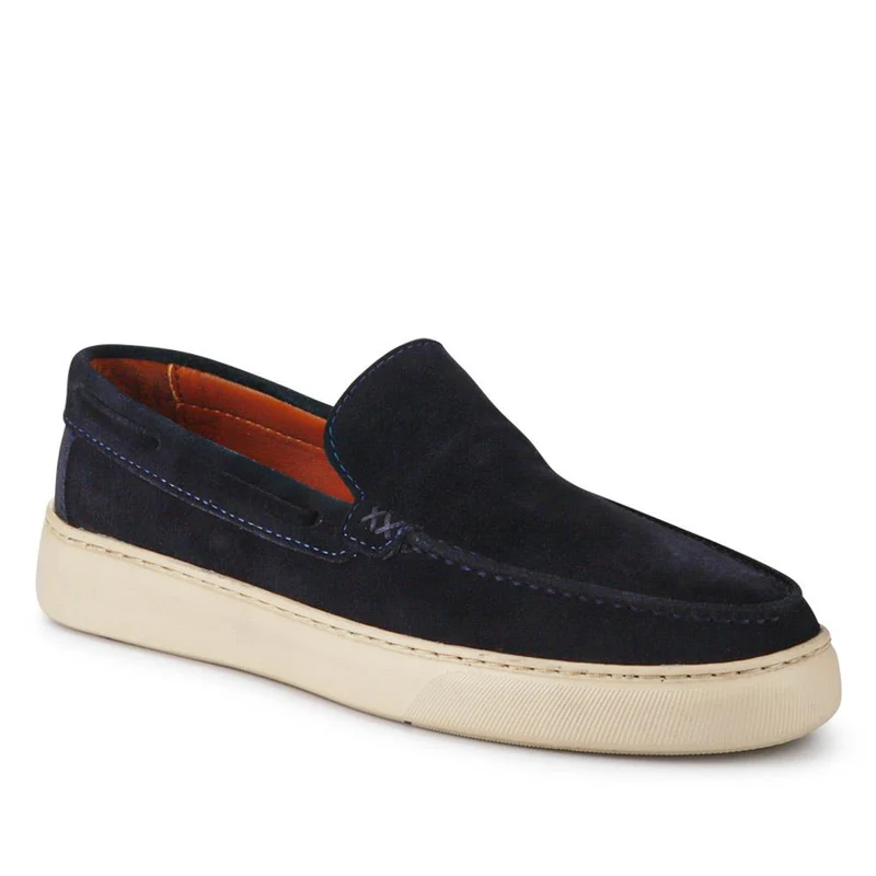 Leather Slip-On Shoes - OZIL41001 / 327 134 - Navy