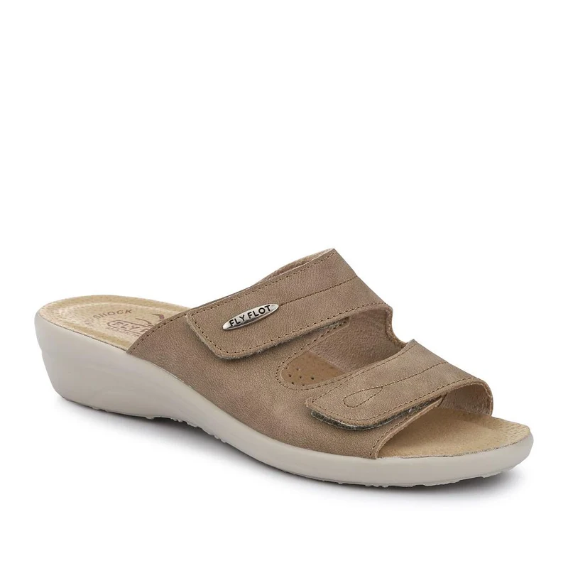 Dual-Touch-Fastening Leather Mules - FLY41049 / 326 679
