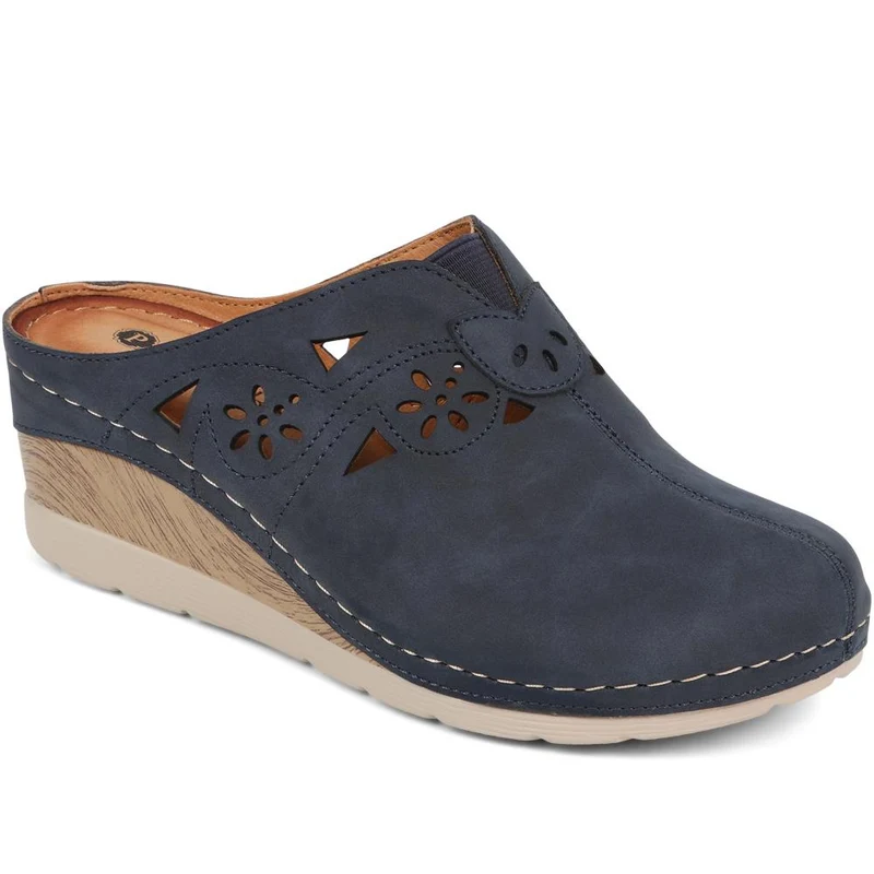 Wedge Heel Clogs - WOIL39031 / 325 148 - Navy